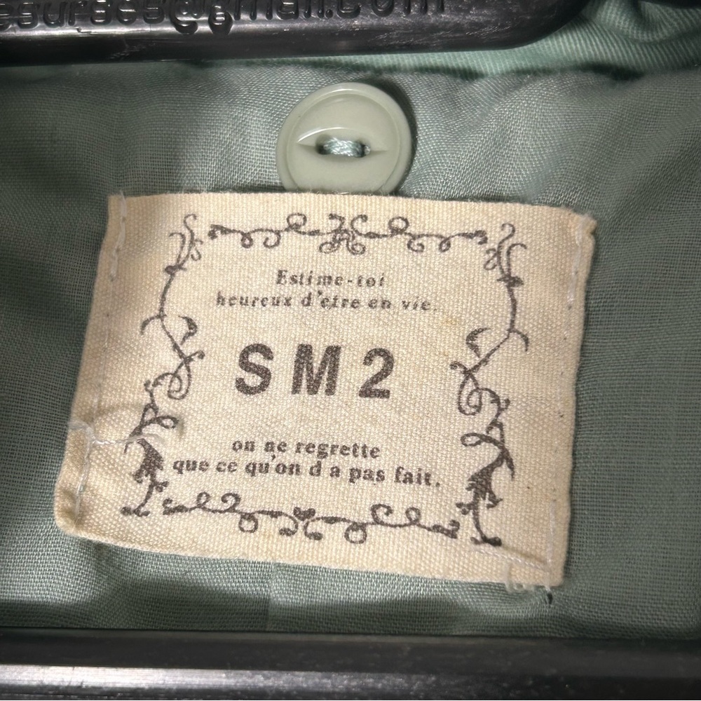Samansa Mos2 SM2 Jacket Coat Womens XS S Green Zip‎ Snap Hoodie Patches READ - Picture 2 of 16